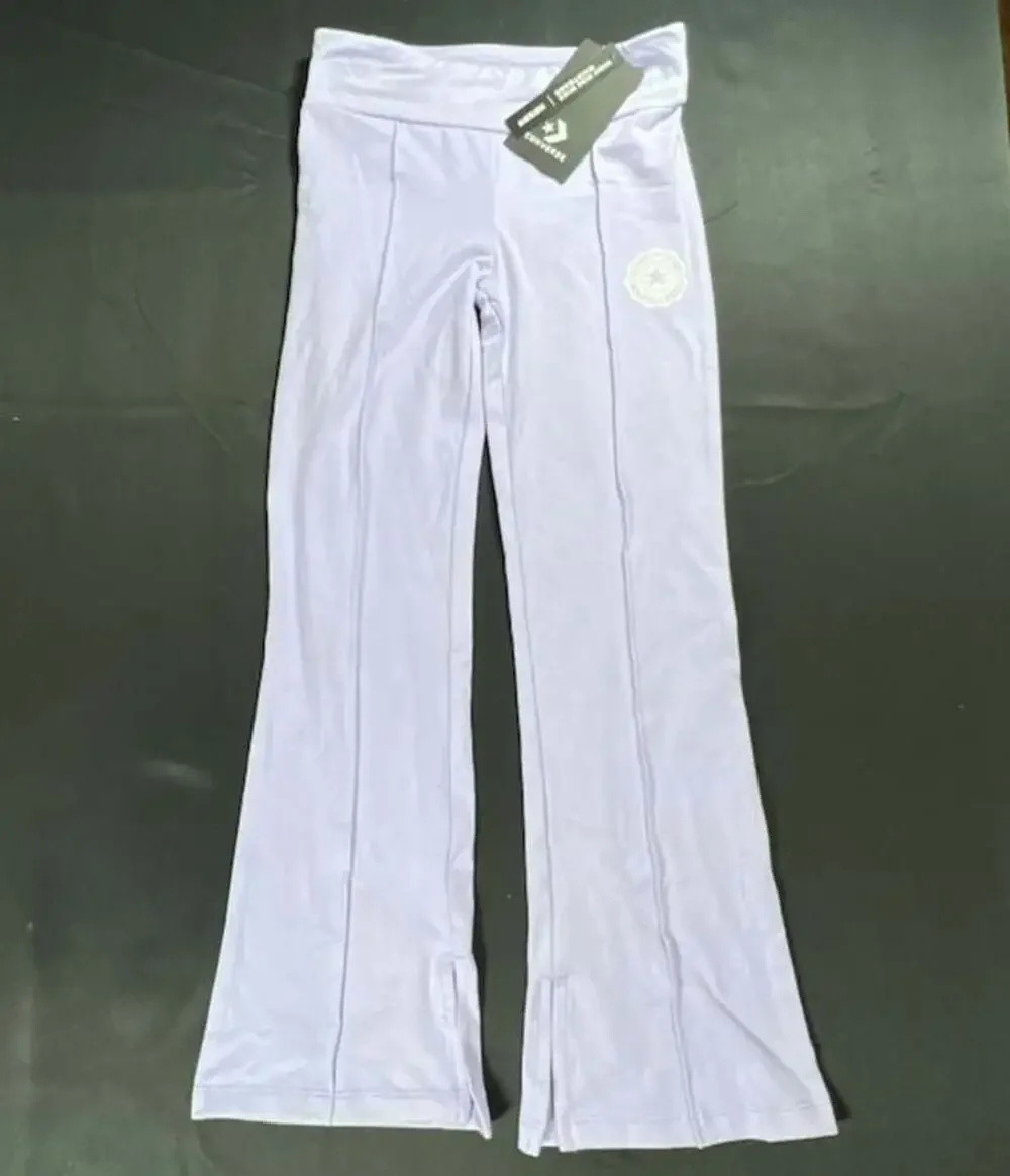 Converse Girls High Rise Wide Waistband Split Hem Leggings Size 7 Violet